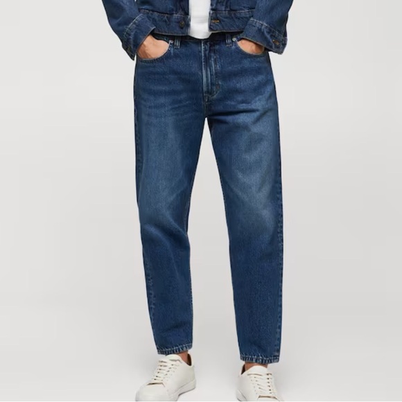 **SOLD** MANGO DARK WASHED TAPERED-FIT JEANS - Picture 2 of 7